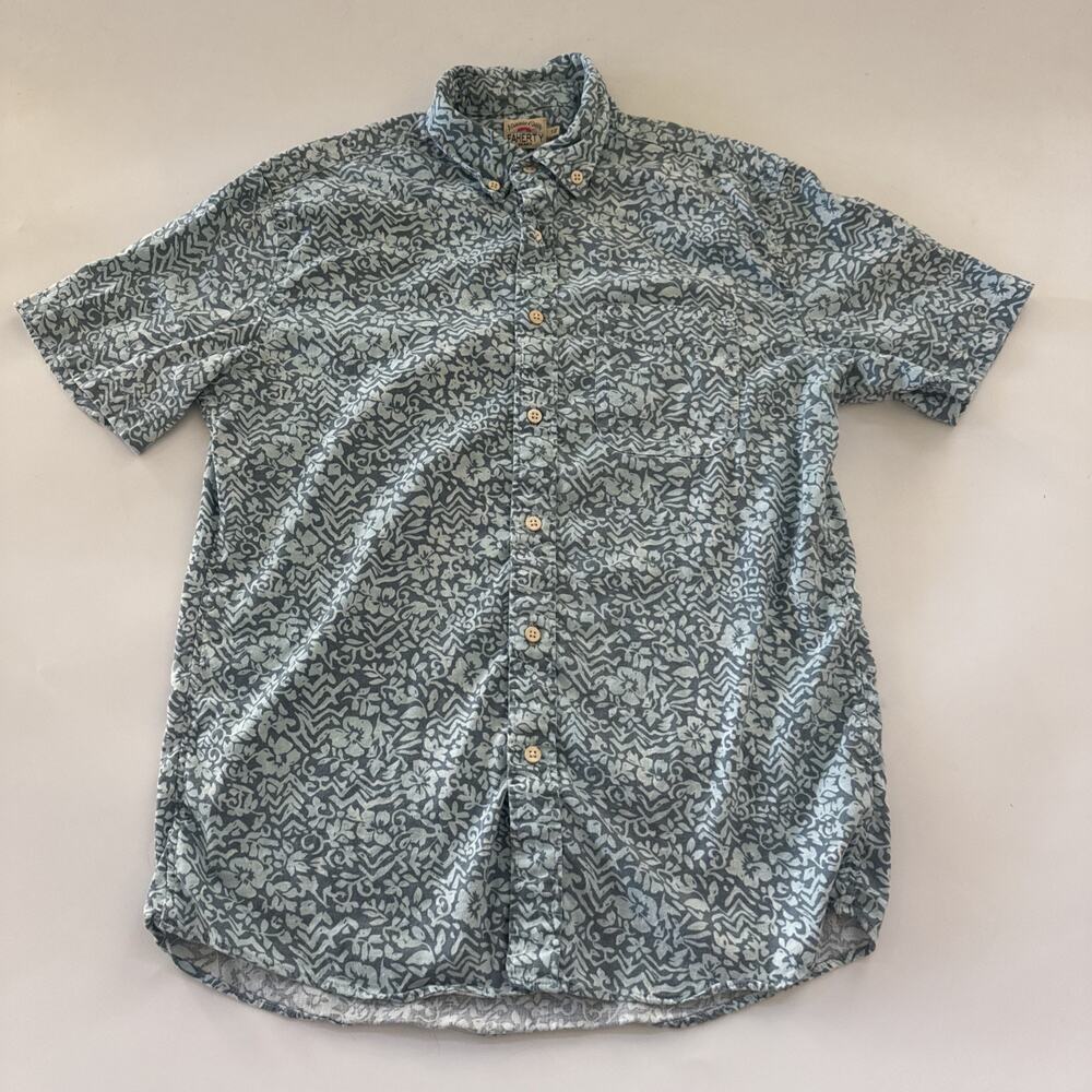 Faherty‎ Breeze Collared Shirt Mens Small Floral All Over Print Hawaiian Hemp